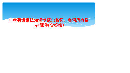 中考英语语法知识专题(1)名词、名词所有格ppt课件(含答案)