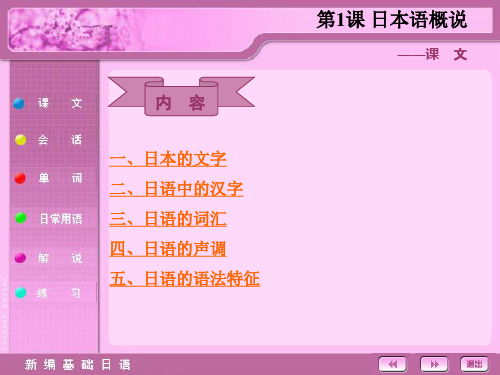 1.日本语概说。