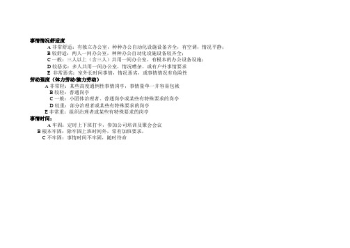 合益HayGroup海氏工作环境评分标准
