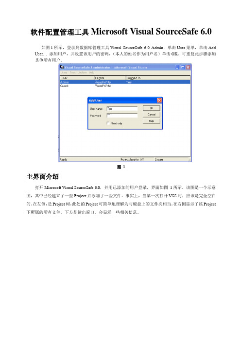 软件配置管理Microsoft Visual SourceSafe 6.0