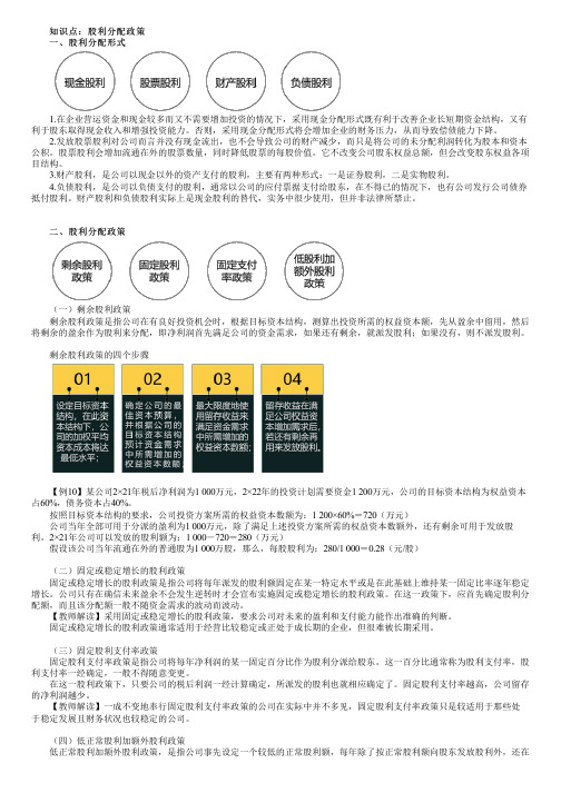 税务师：股利分配政策