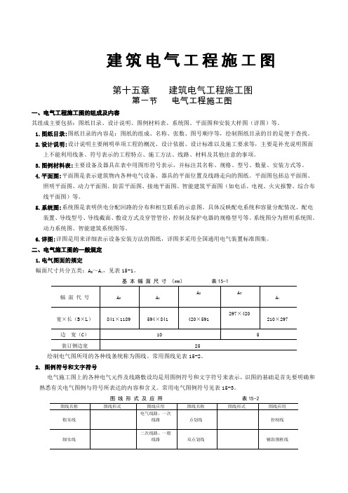 建筑电气施工图实例图解图例符号含义