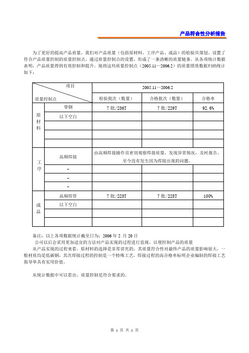 产品符合性分析报告(范文)