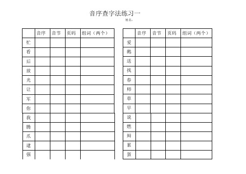 音序查字法练习