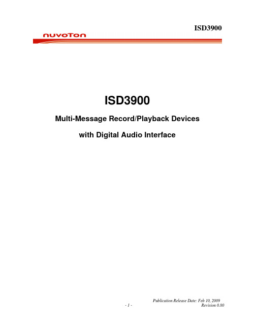 ISD3900 Datasheet v0.80