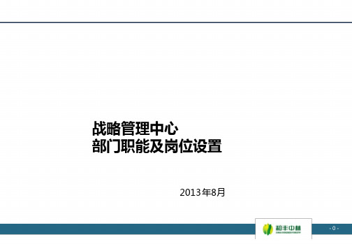 战略管理中心部门职能及岗位设置