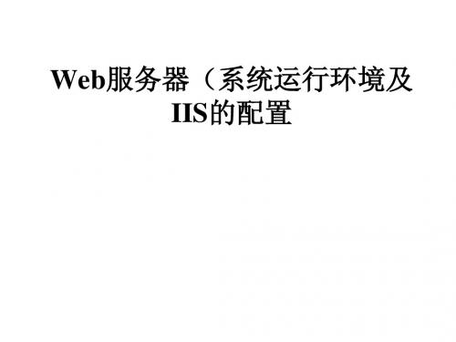 Web服务器信息系统的安装