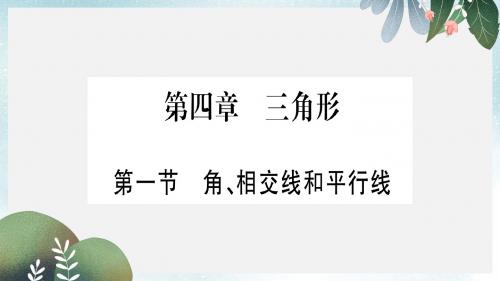 中考数学复习第1轮考点系统复习第4章三角形第1节角相交线和平行线讲解课件
