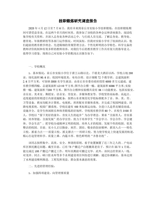 挂职锻炼研究调查报告