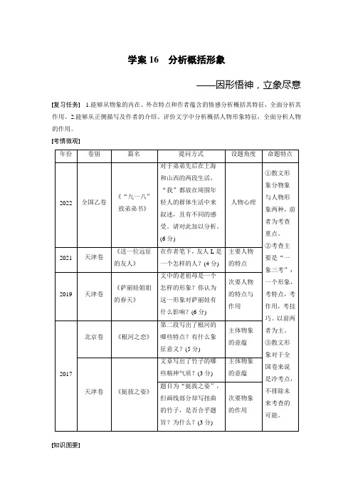 高考语文一轮复习-- 分析概括形象——因形悟神,立象尽意 (2)