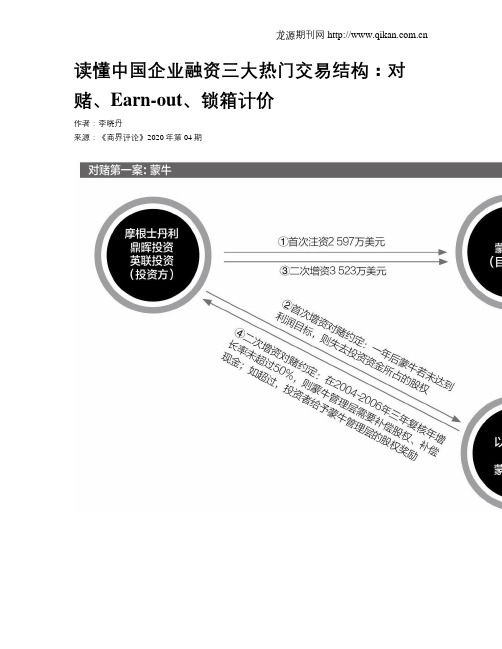 读懂中国企业融资三大热门交易结构：对赌、Earn-out、锁箱计价