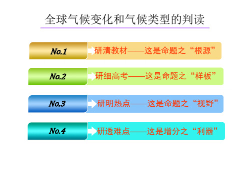 2019届高考地理一轮复习——全球气候变化和气候类型的判读