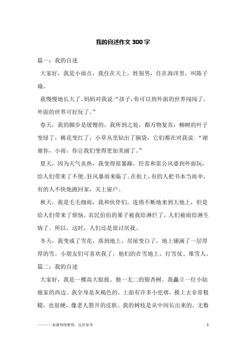 我的自述作文300字_1