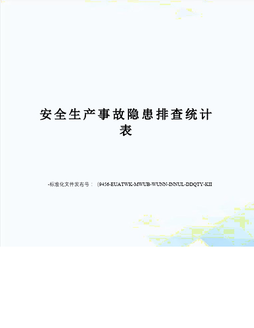 安全生产事故隐患排查统计表