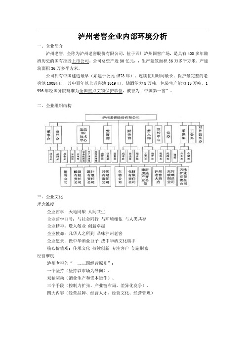 泸州老窖企业内部环境分析