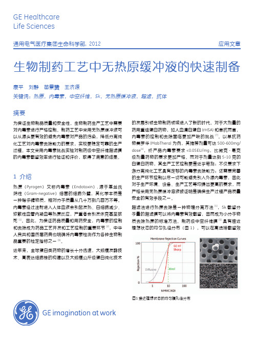 生物制药工艺中无热原缓冲液的快速制备