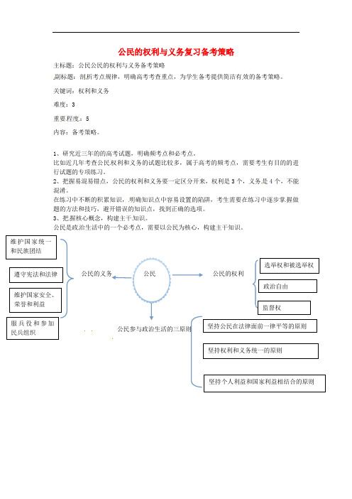 高考政治复习 专题05 公民的政治生活 公民的权利与义