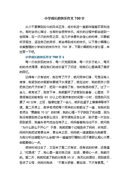 小学成长的快乐作文700字5篇