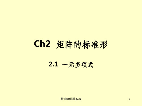 Ch2  矩阵的标准形PPT课件