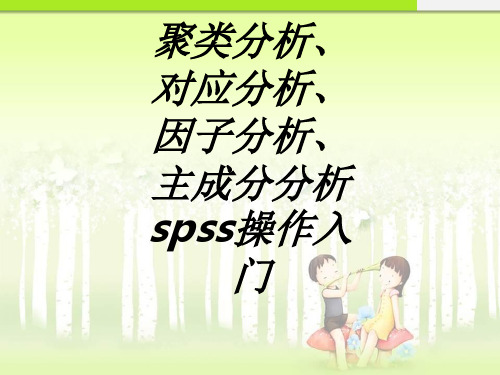 聚类分析对应分析因子分析主成分分析spss操作入门课件