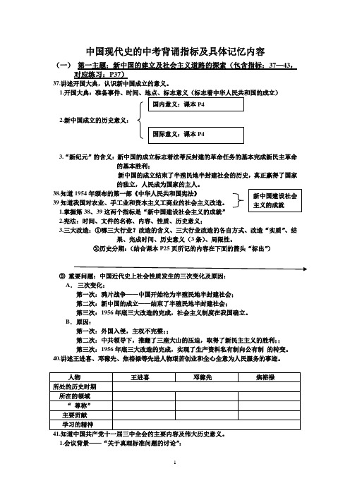 中国现代史背诵要点