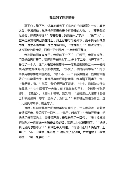 我见到了托尔斯泰