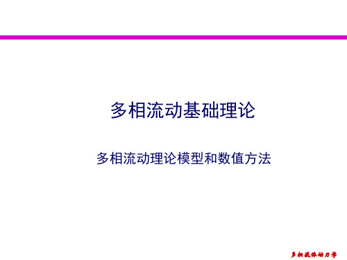 多相流动的基本理论