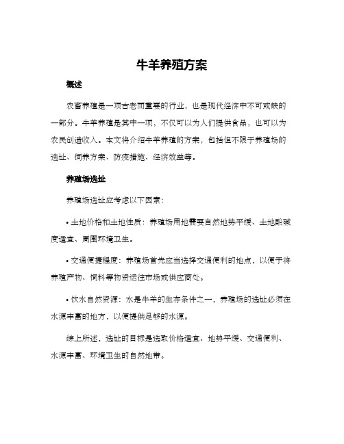 牛羊养殖方案