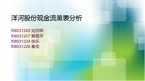 洋河股份现金流量表分析