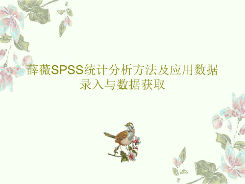 薛薇SPSS统计分析方法及应用数据录入与数据获取共48页文档