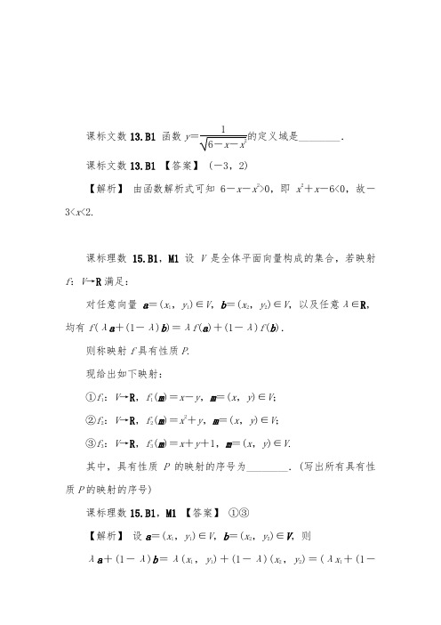 [精品]2018版高考复习一轮人教版数学历高考真题与模拟题汇编 B单元 函数与导数(2011)和答案