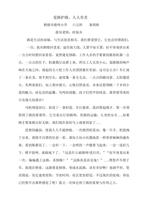 爱路护路人人有责