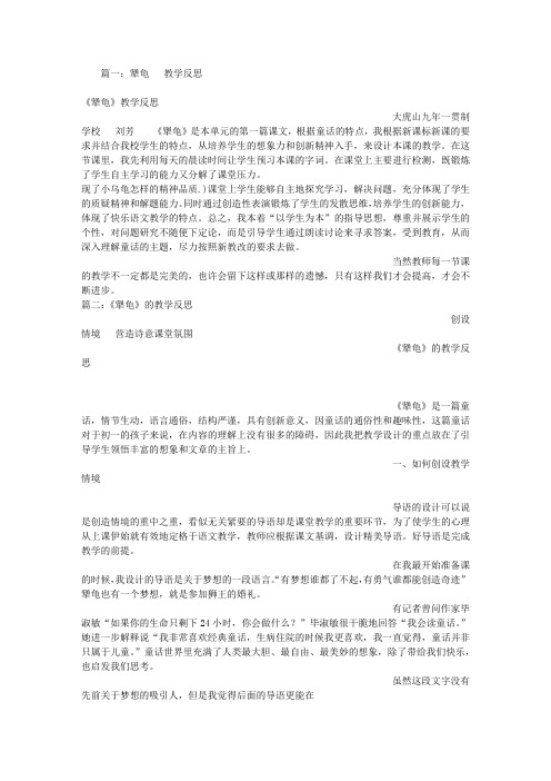 犟龟教学反思