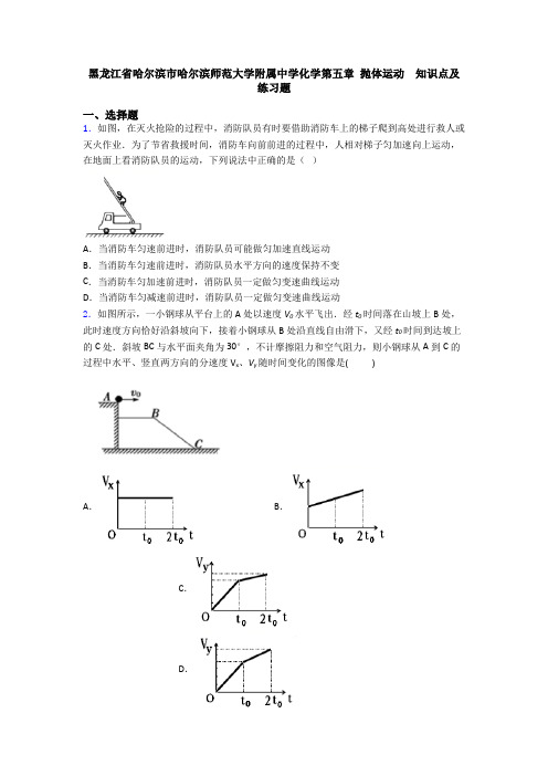 黑龙江省哈尔滨市哈尔滨师范大学附属中学化学第五章 抛体运动  知识点及练习题