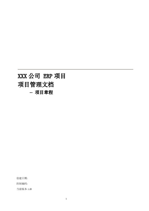 ERP项目实施项目章程