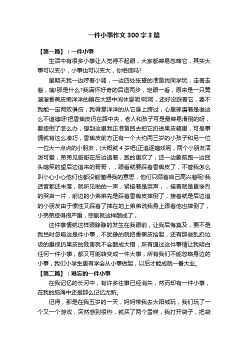 一件小事作文300字3篇