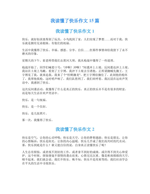 我读懂了快乐作文15篇