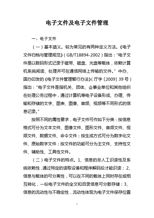 电子文件及电子文件管理