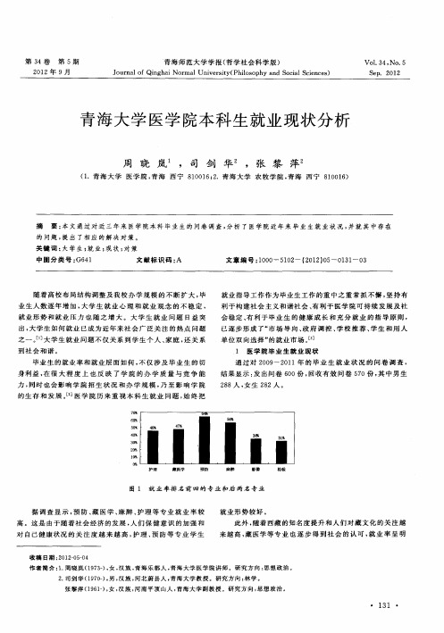 青海大学医学院本科生就业现状分析