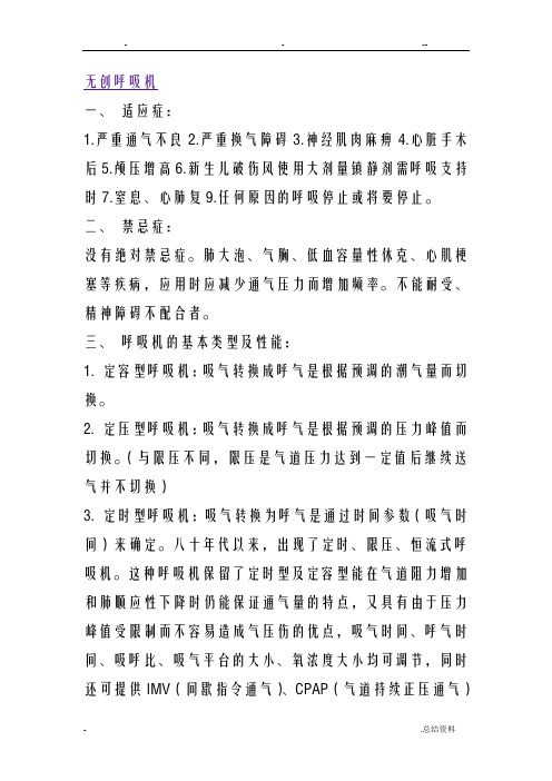 无创呼吸机参数的设定