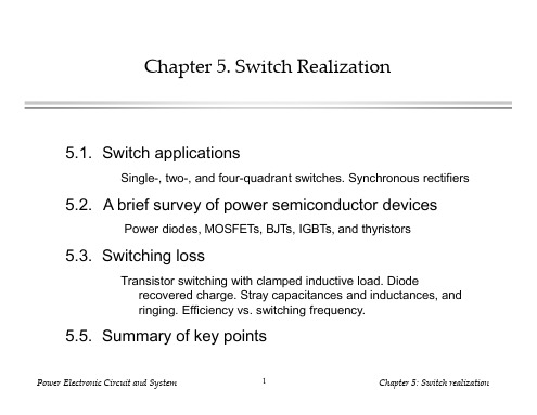 北交电力电子电路Ch5 Switch Realization