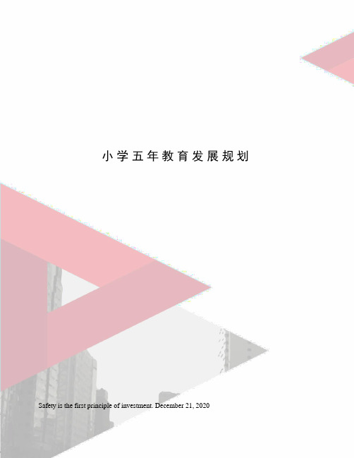 小学五年教育发展规划