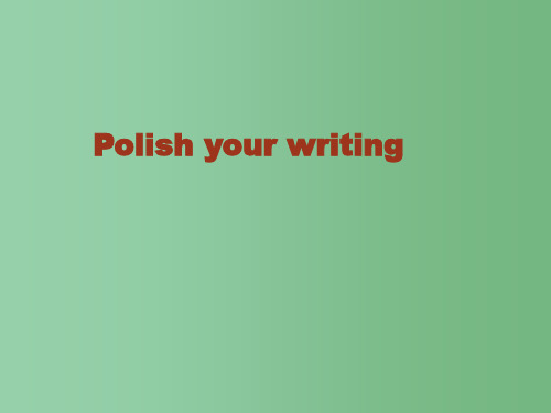 高考英语复习 Polish your writing