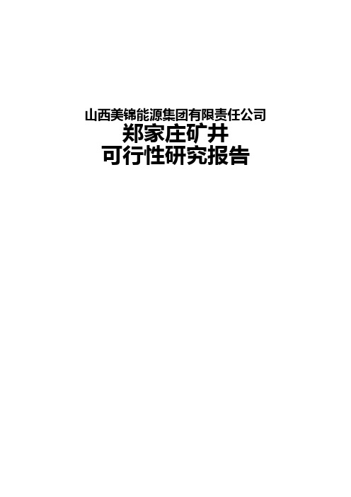 山西美锦能源集团有限责任公司郑家庄矿井可行性研究报告书