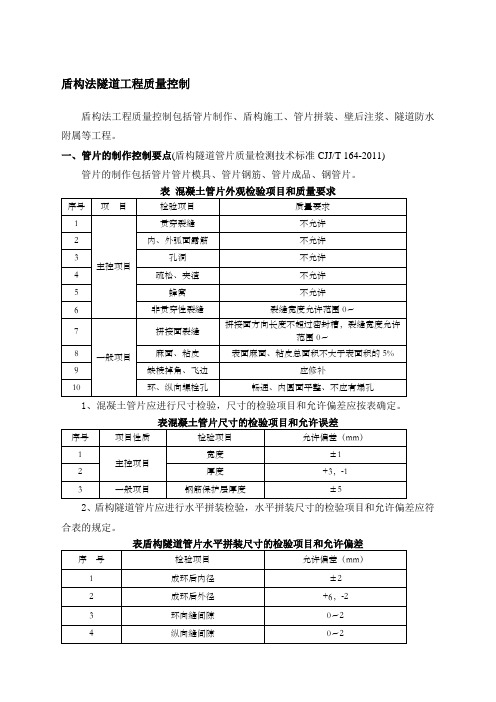 盾构法区间隧道工程质量控制