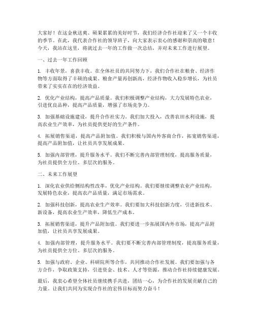 经济合作社领导总结发言稿