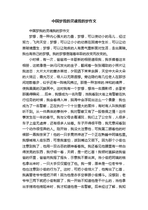 中国梦我的灵魂我的梦作文