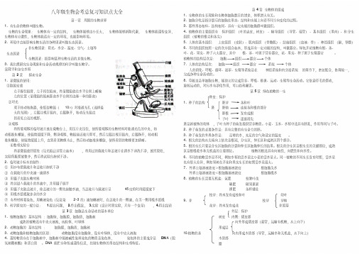 八年级生物会考总复习知识点大全