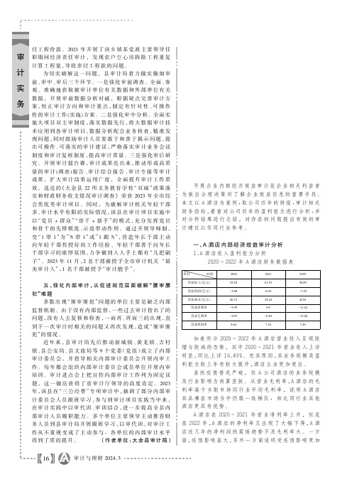 企业内部经济效益审计