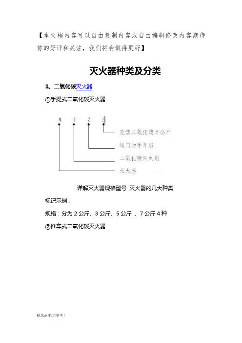 灭火器种类及型号